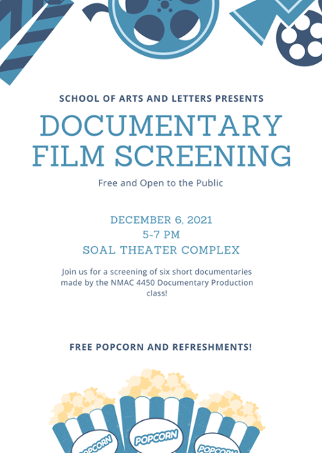 Documentary Film Screening flyer. 
